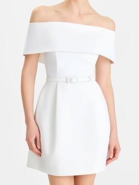 NADINE MERABI Harper Dress in White, Size SM/6
